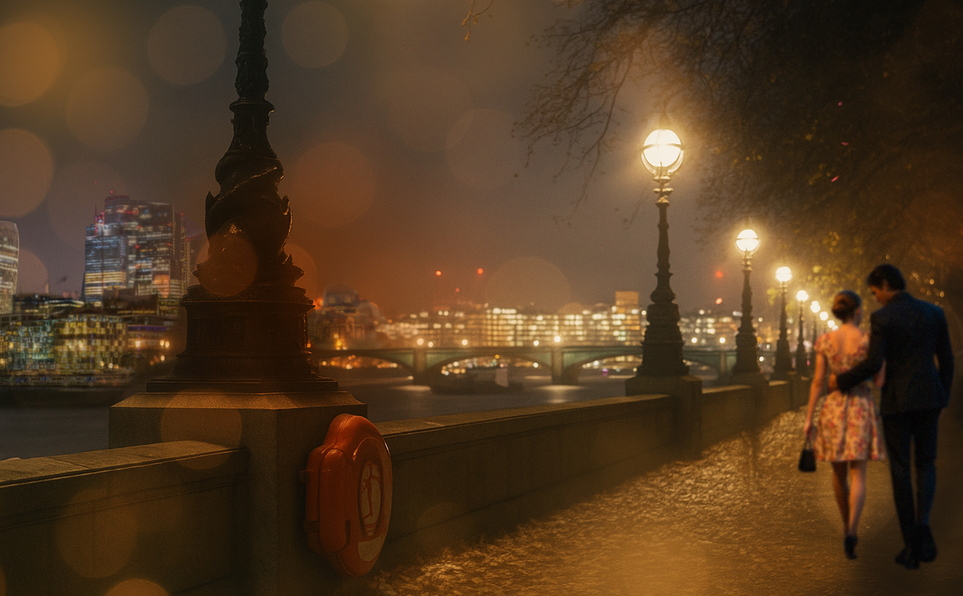London, Abendspaziergang an der Themse
